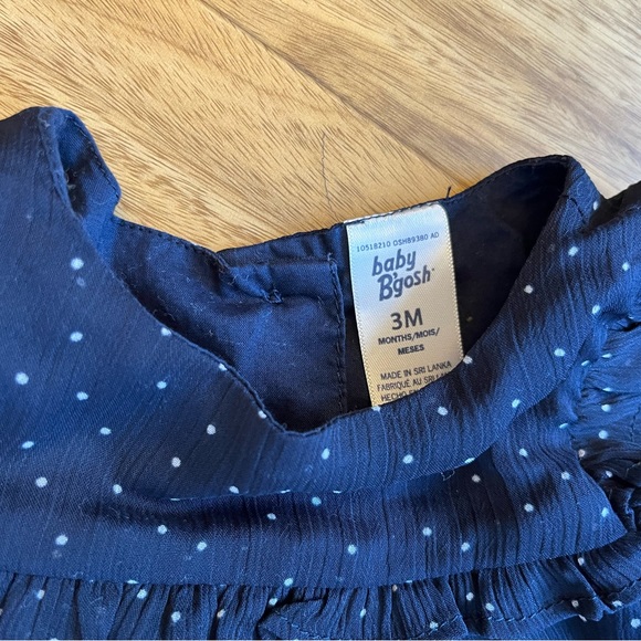 4 for $10 🌈 Baby B’Gosh Navy Blue Polka Dot Ruffled Dress - Picture 3 of 6
